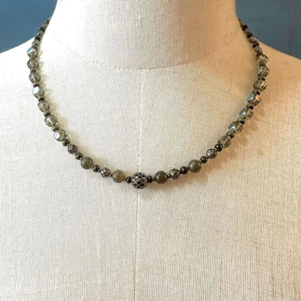 Green beaded necklace